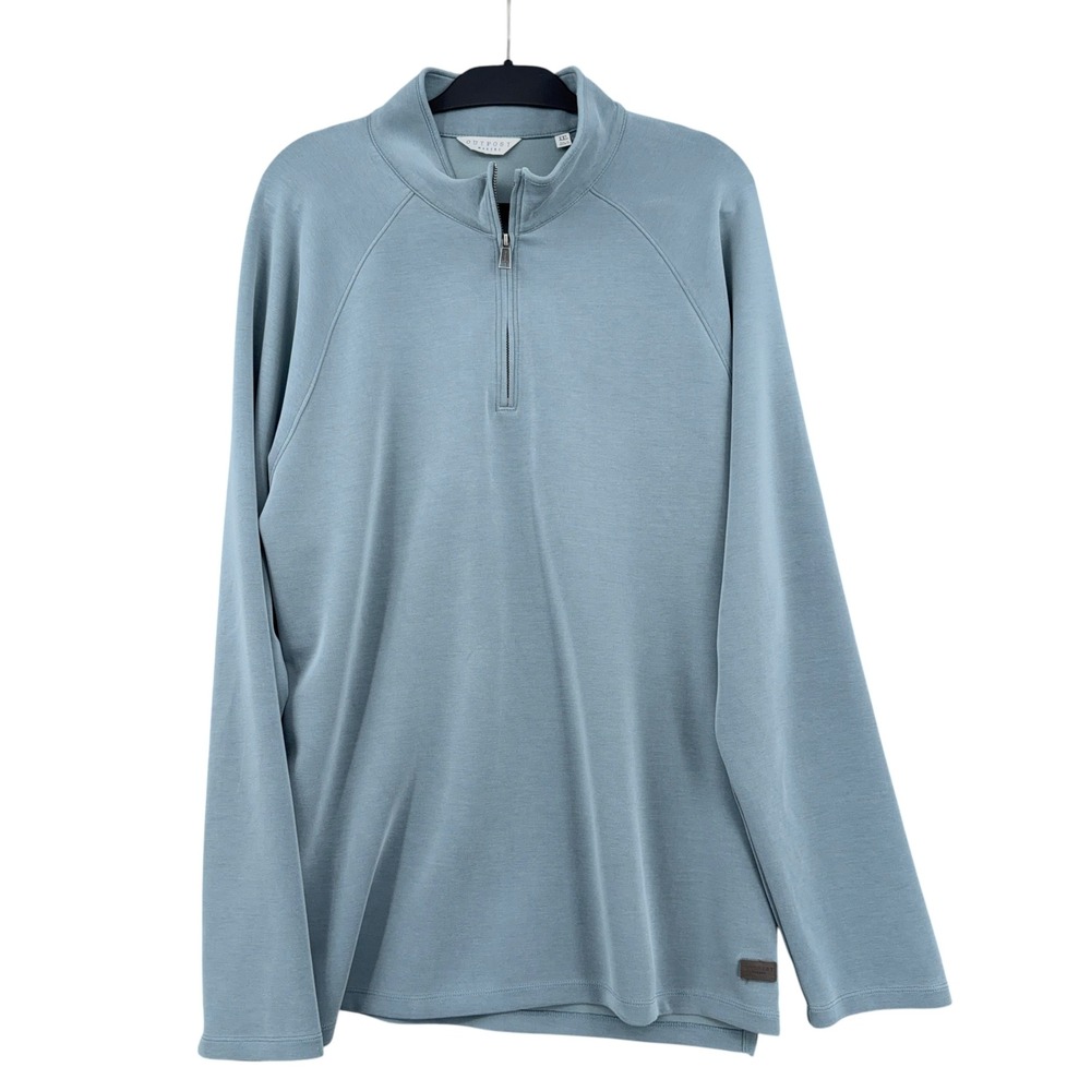 Outpost Makers 1/4 Zip Pullover Men XXL Polyester Modal Spandex Blue